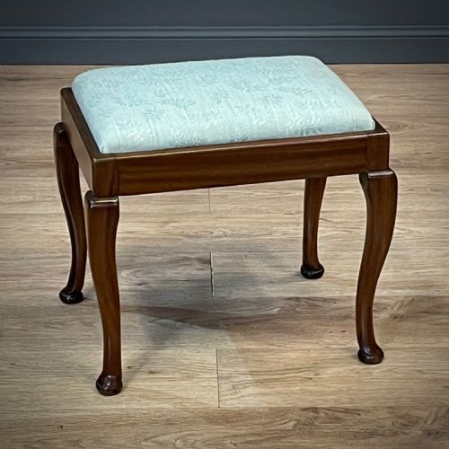 attractive vintage mahogany dressing table stool newly upholstered