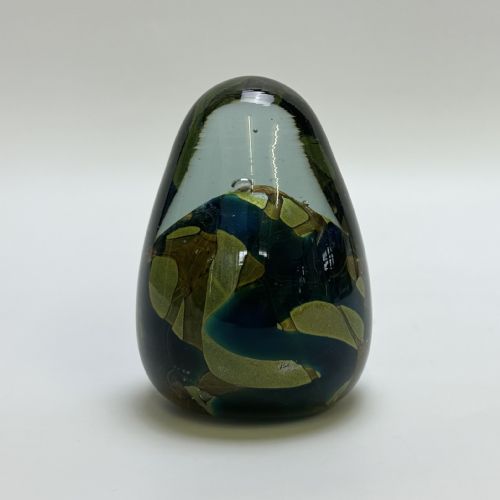 attractive vintage large heavy mdina signed paperweight