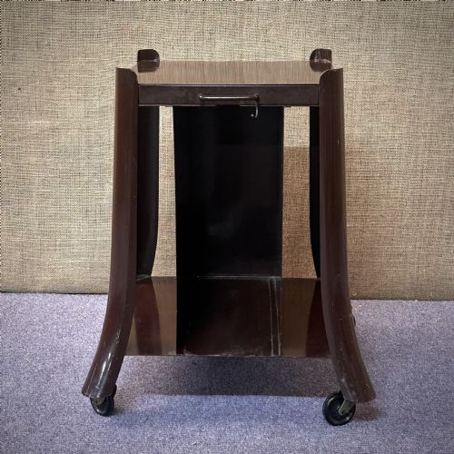 vintage metal utility telephone table on original castors