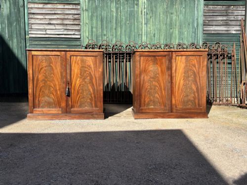 rare pair 18th c mahogany side cabinets
