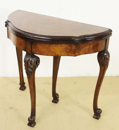burr walnut card table