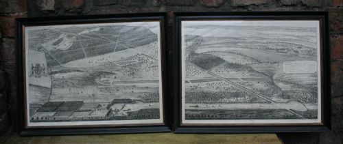 set of four prints grimsthorpe in the county of lincolne c1707 by johannes kip
