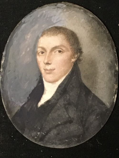 late c18th miniature portrait on ivory in original frame