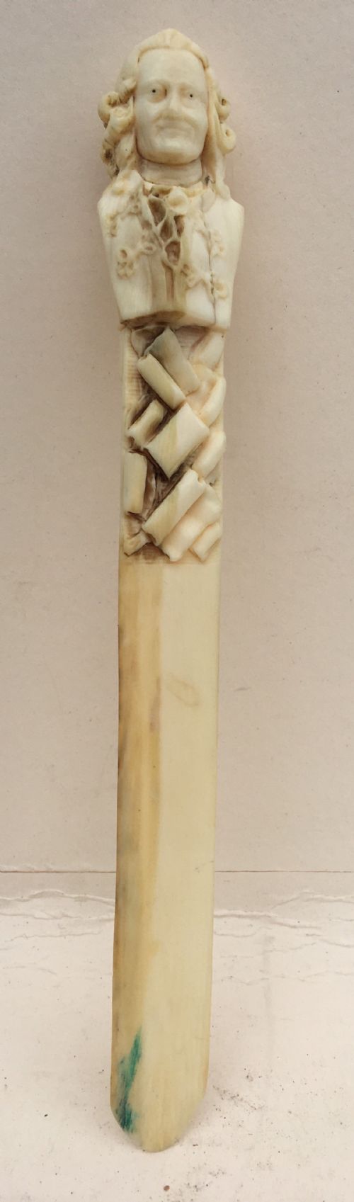 early c19th dieppe ivory page turner of voltaire