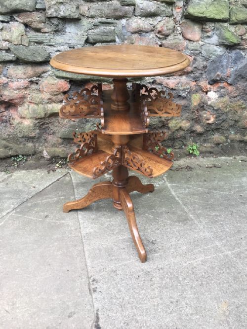 c19th walnut book table