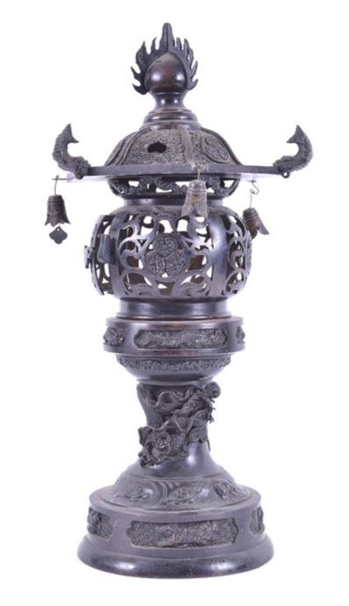 c19th japanese bronze korro