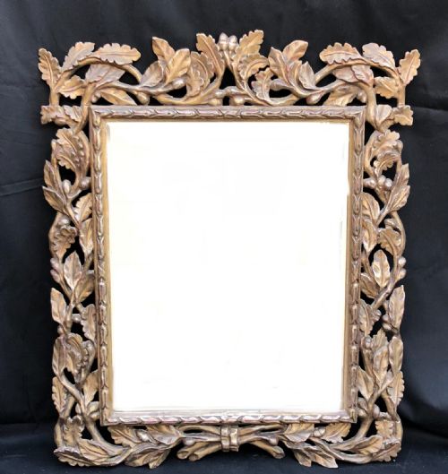 c18th italian silver leafed mirror frame