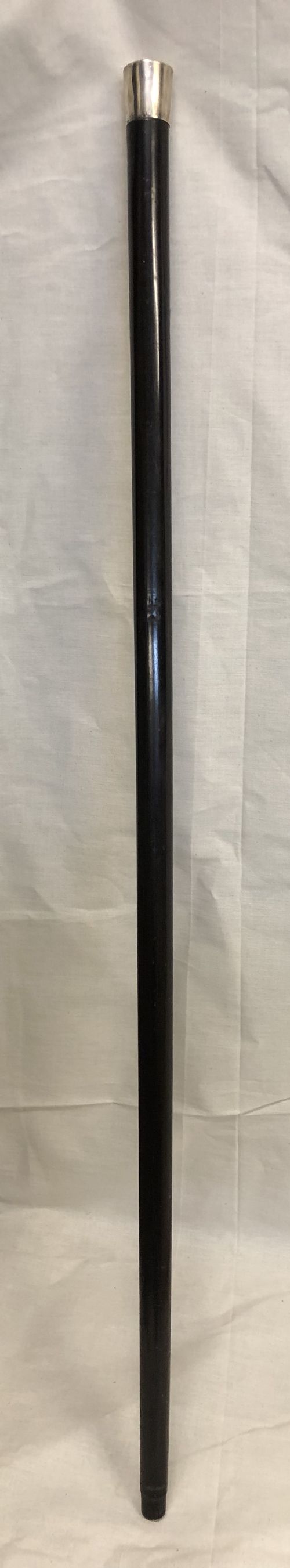 white metal topped ebony dress cane