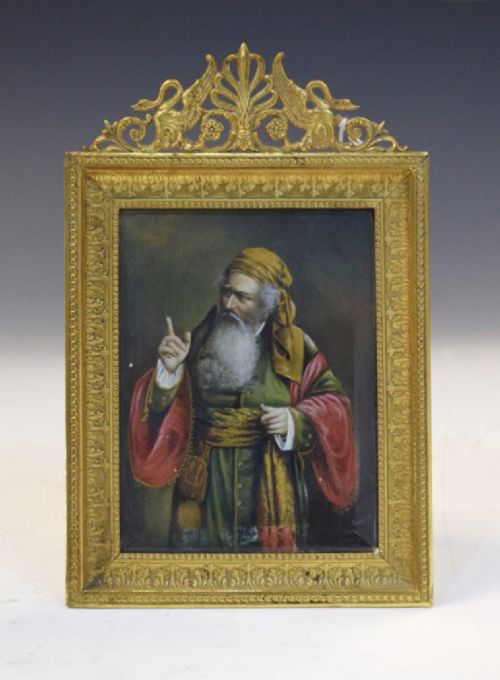 painting on ivory in a gilt bronze frame