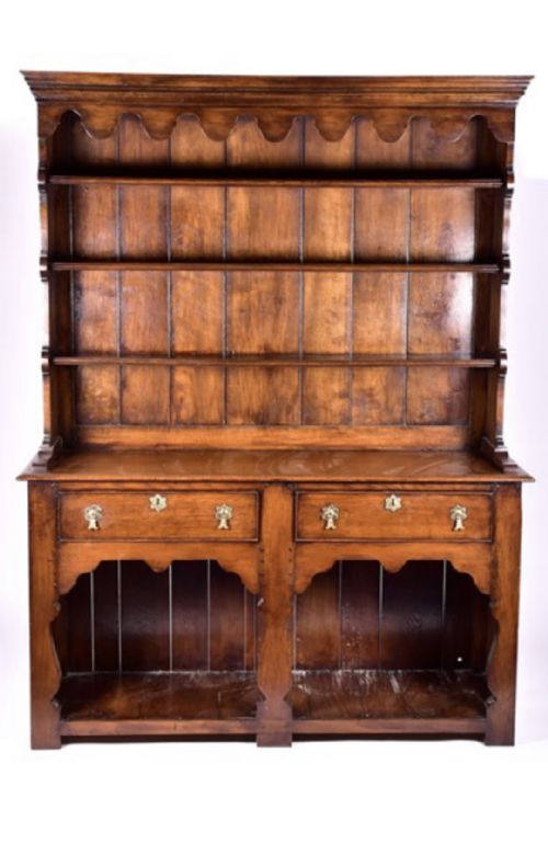 oak pot board dresser and rack