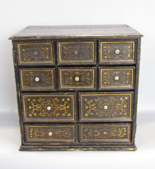 c19th painted indian spice chest