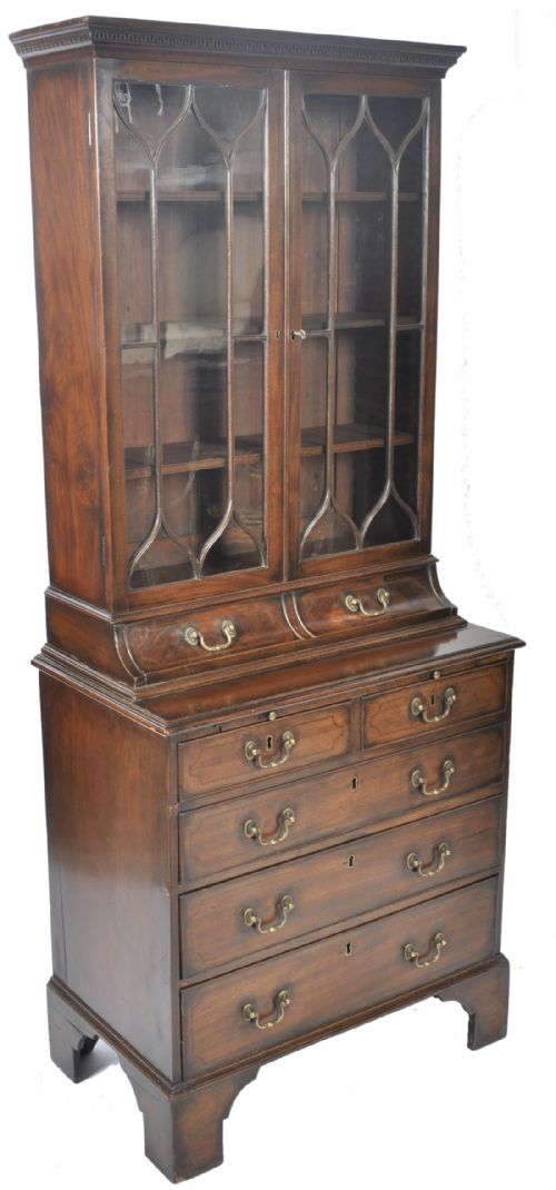 c18th narrow library bookcase