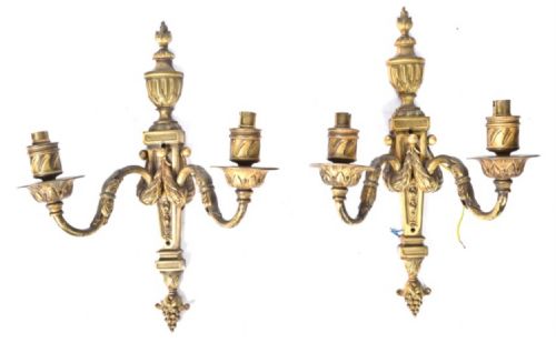 pair of gilt bronze wall lights in the robert adam taste