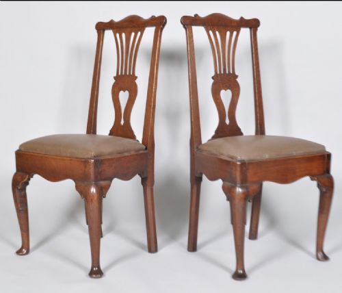 pair of george ii oak chairs