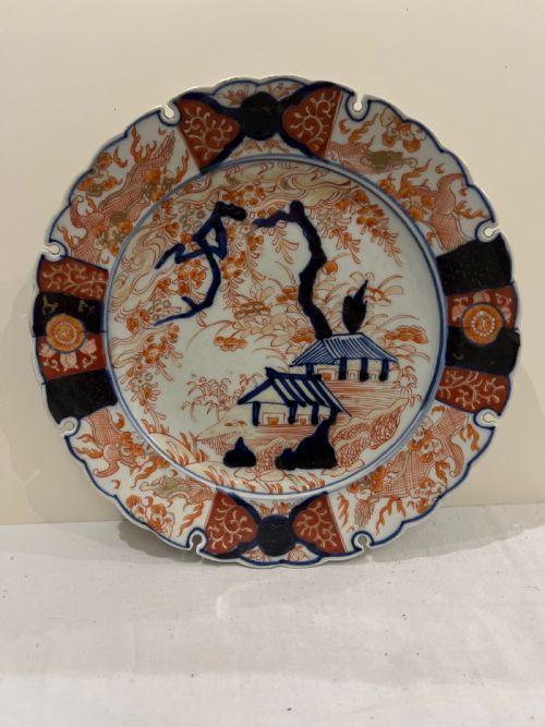 c19th japanese imari charger with unusual outside edge