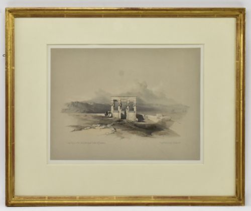 set of three framed coloured lithographs after david roberts ra