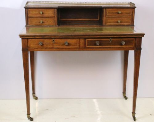edwardian inlaid mahogany desk