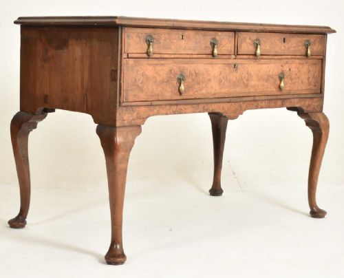 queen anne walnut veneered lowboy