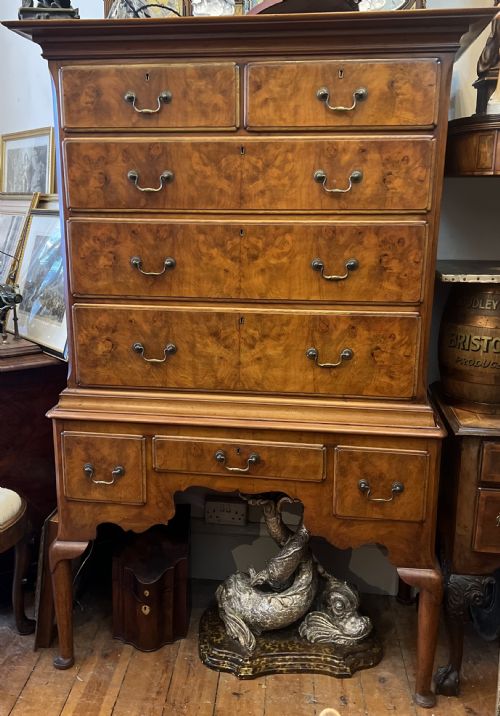 antique walnut chest on stand