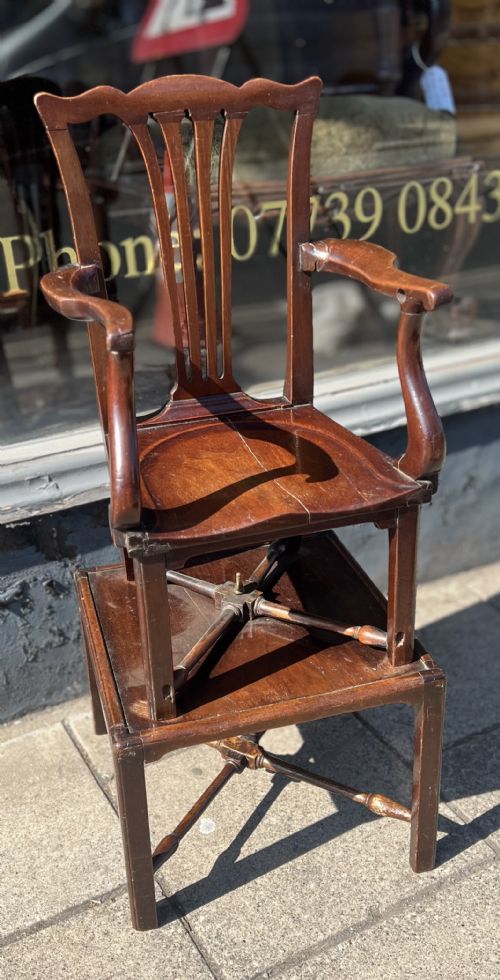georgian child's chair on stand in the chippendale manner