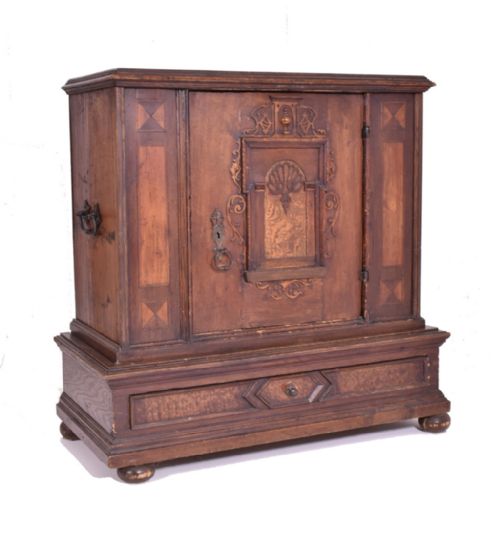 c17th german inlaid side cabinet