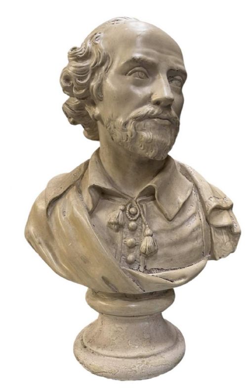 plaster bust of shakespeare by raffaelo monti italian 18181881