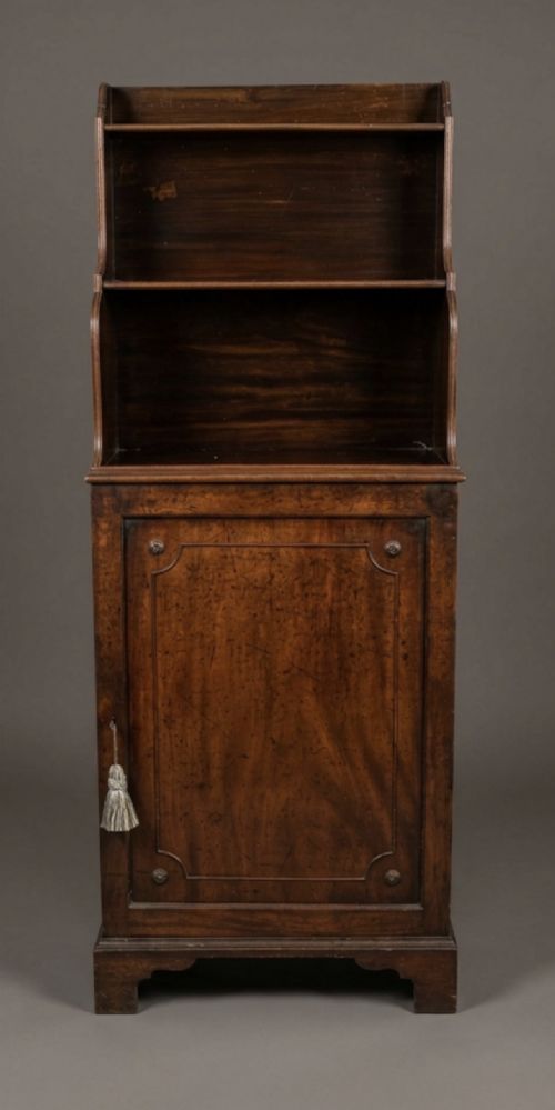 georgian bookcase with cupboard and waterfall bookcase open top