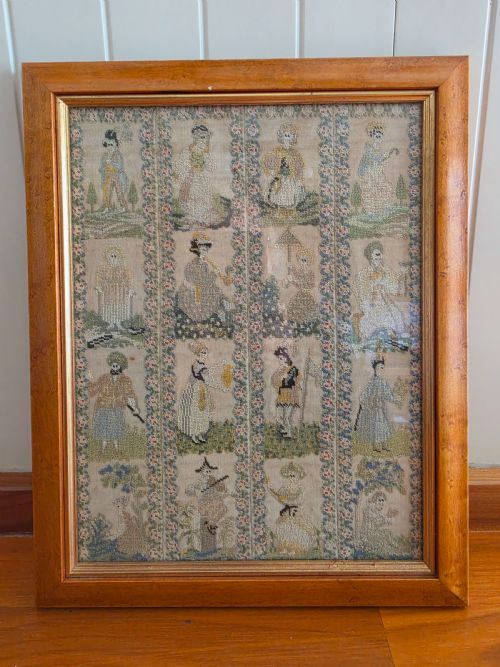 silk floss rare georgian sampler