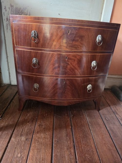 superb vsmall georgian chest in flame mahogany