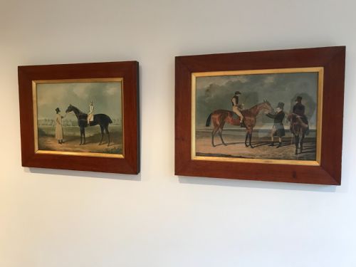 a pair of victorian framed horse pictures