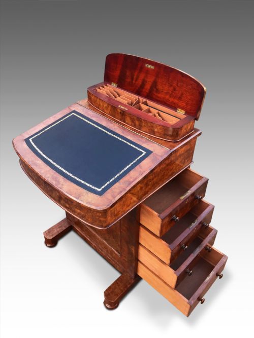 a gorgeous victorian burr walnut davenport