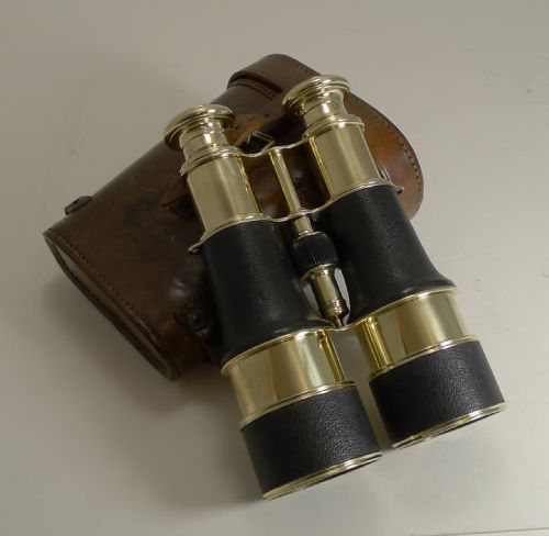 superb pair ww1 binoculars and case british officer's issue 1916 lemaire paris