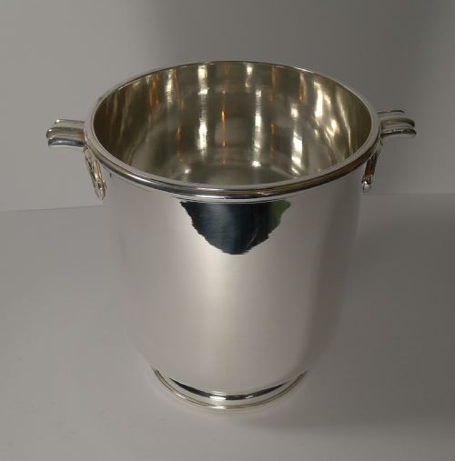 exceptional french art deco silver plated champagne bucket wine cooler