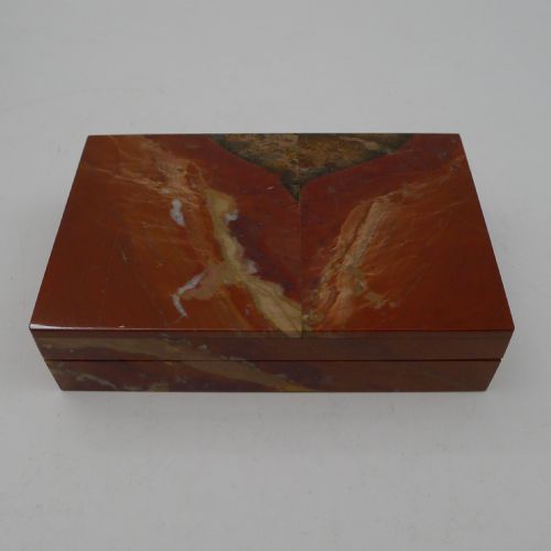 smart italian red jasper stone box c1950