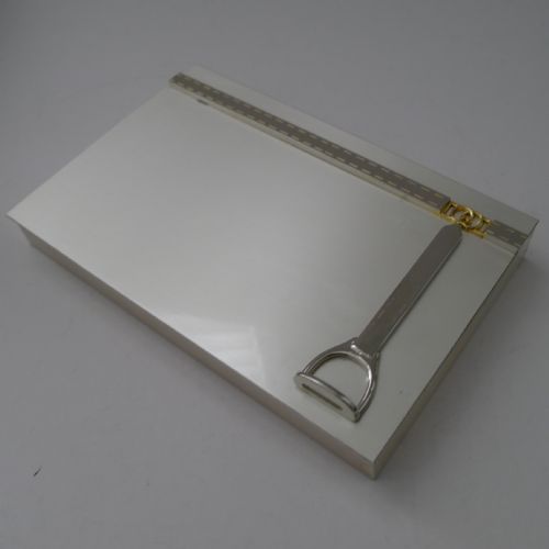 gucci italy fine italian equestrian jewellery table box silver plate