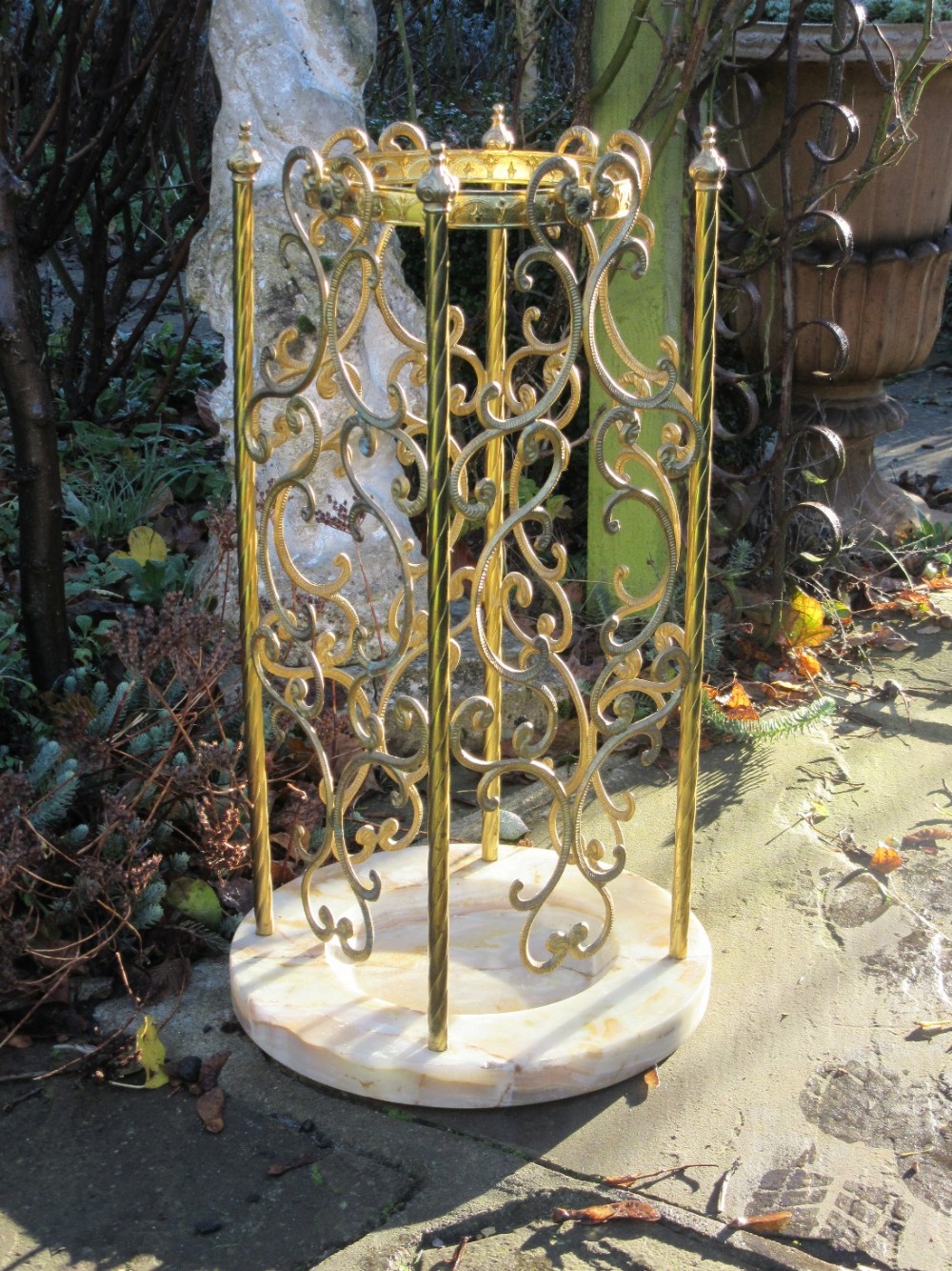 Decorative Metal & Marble Umbrella Stand | 439175 | Sellingantiques.co.uk