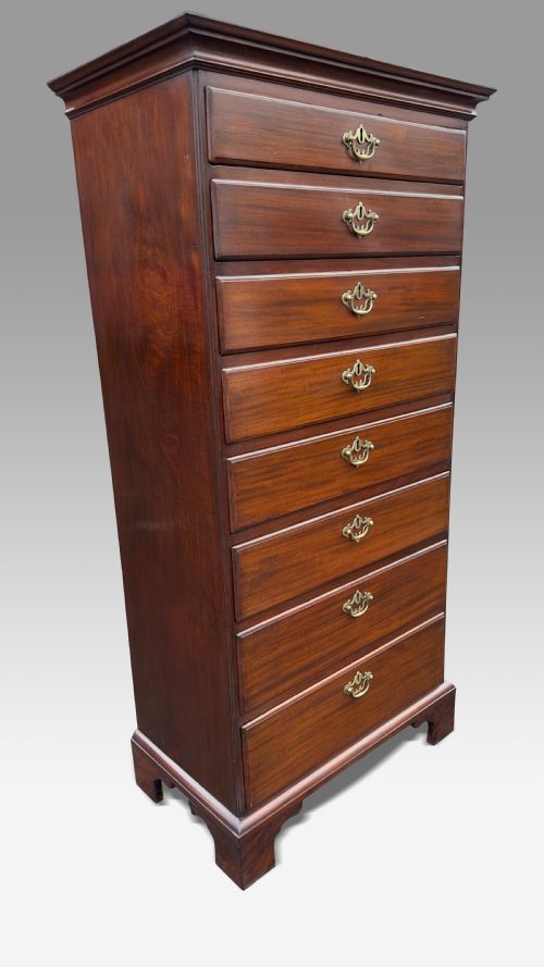 a superb mid 18th c irish mahogany tallboy chest