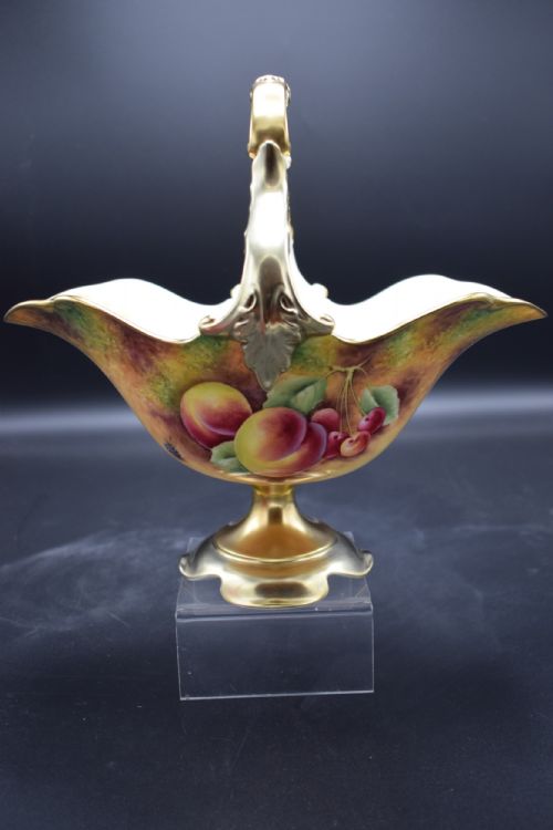 royal worcester painted fruit marriage basket by t nutt