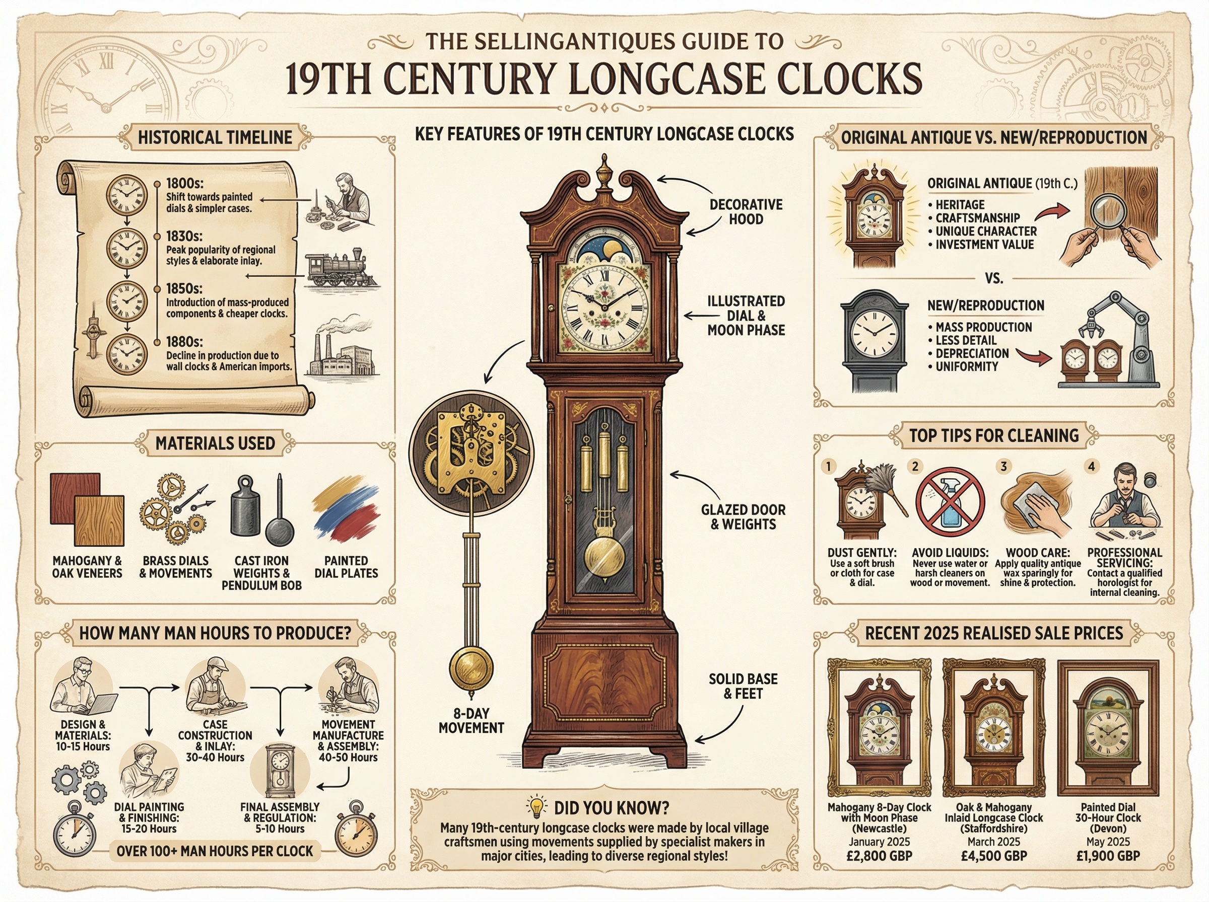 19th Century Longcase Clocks from 58 Shops