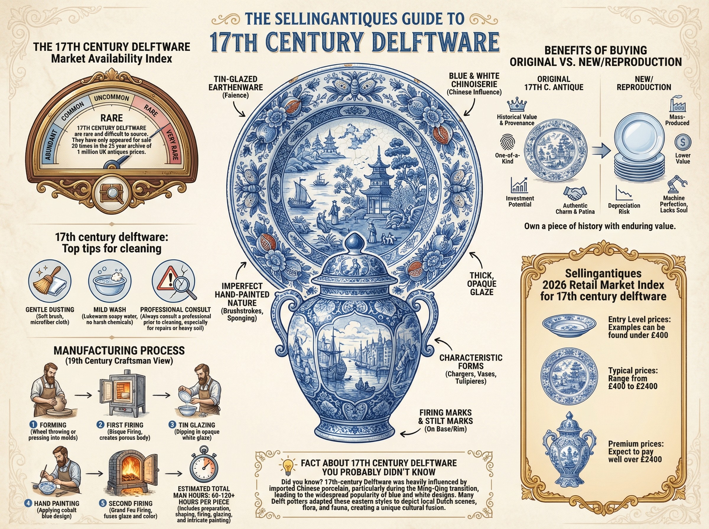 17th Century Delftware Guide Infographic