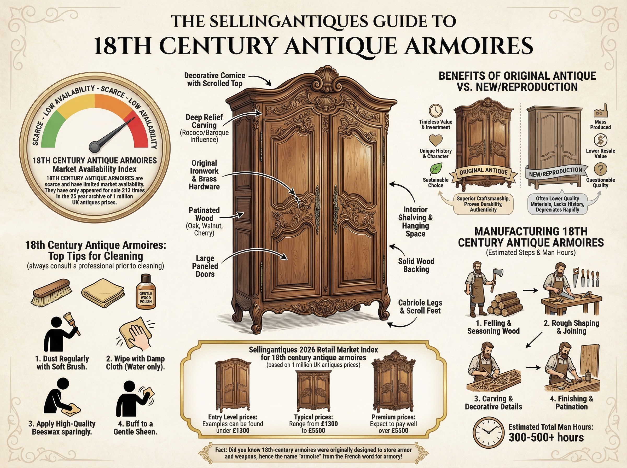 18th Century Antique Armoires Guide Infographic