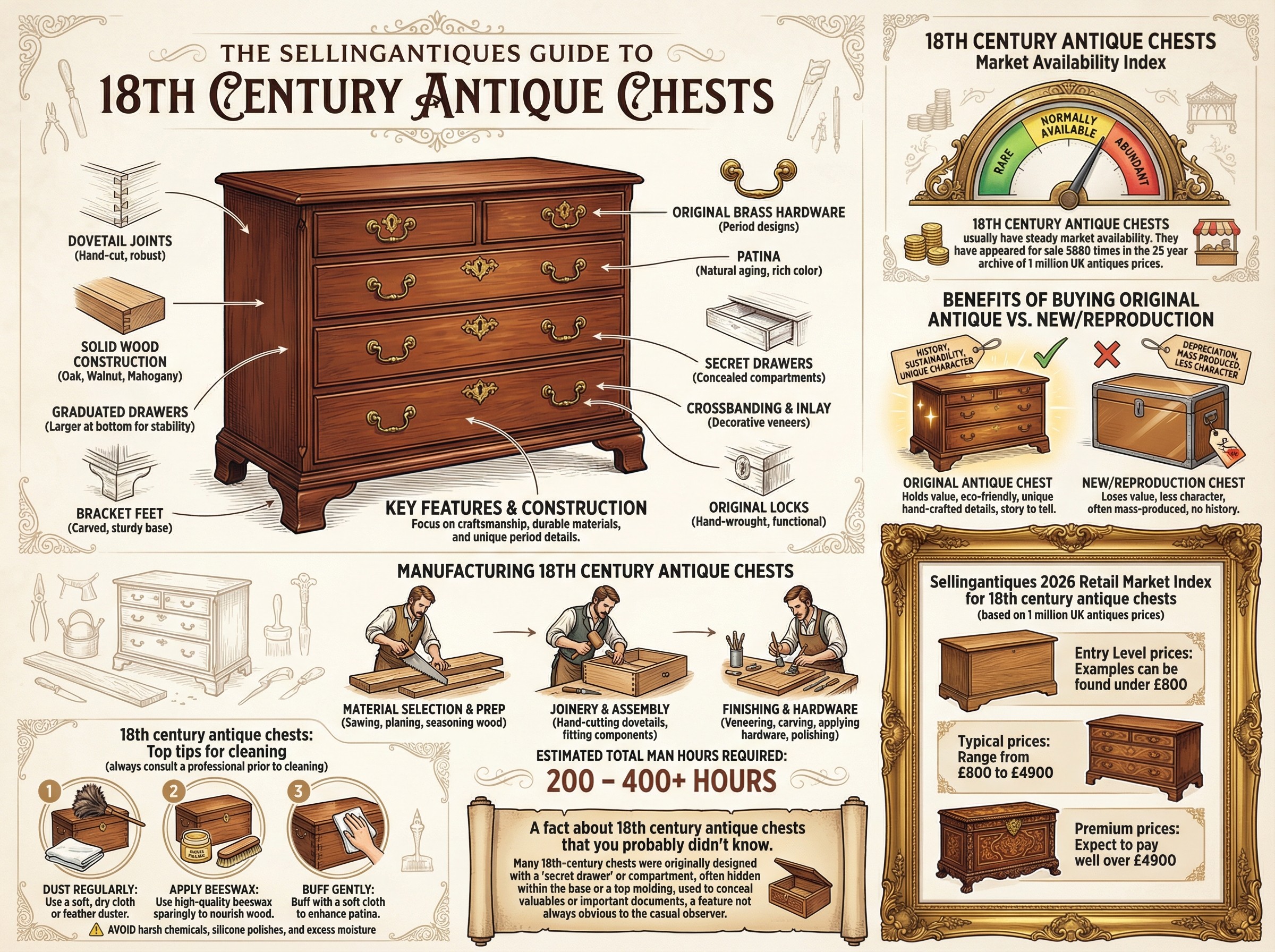 18th Century Antique Chests Guide Infographic