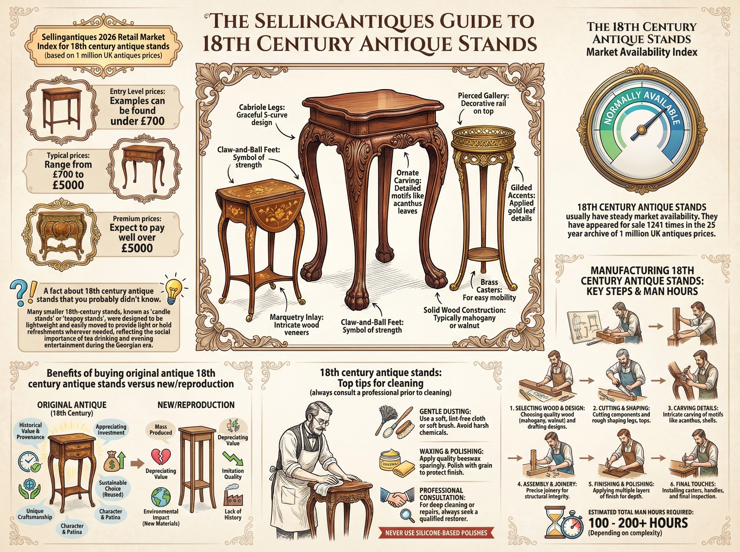 18th Century Antique Stands Guide Infographic