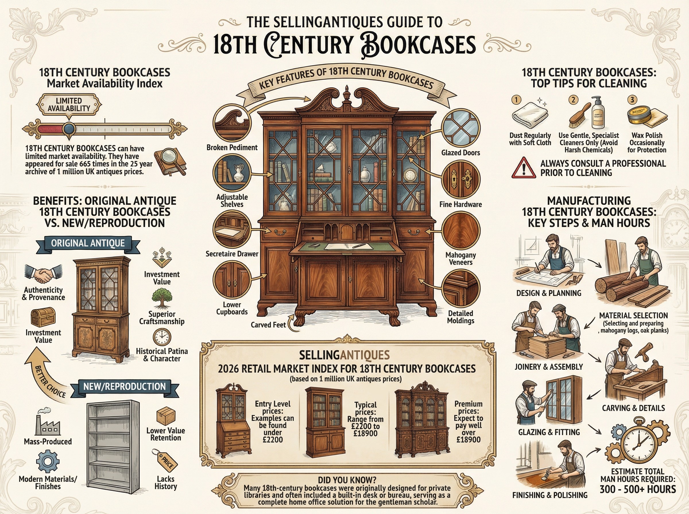 18th Century Bookcases Guide Infographic