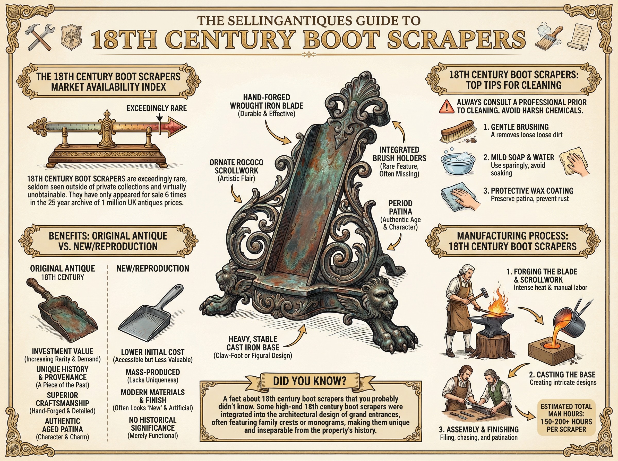 18th Century Boot Scrapers Guide Infographic