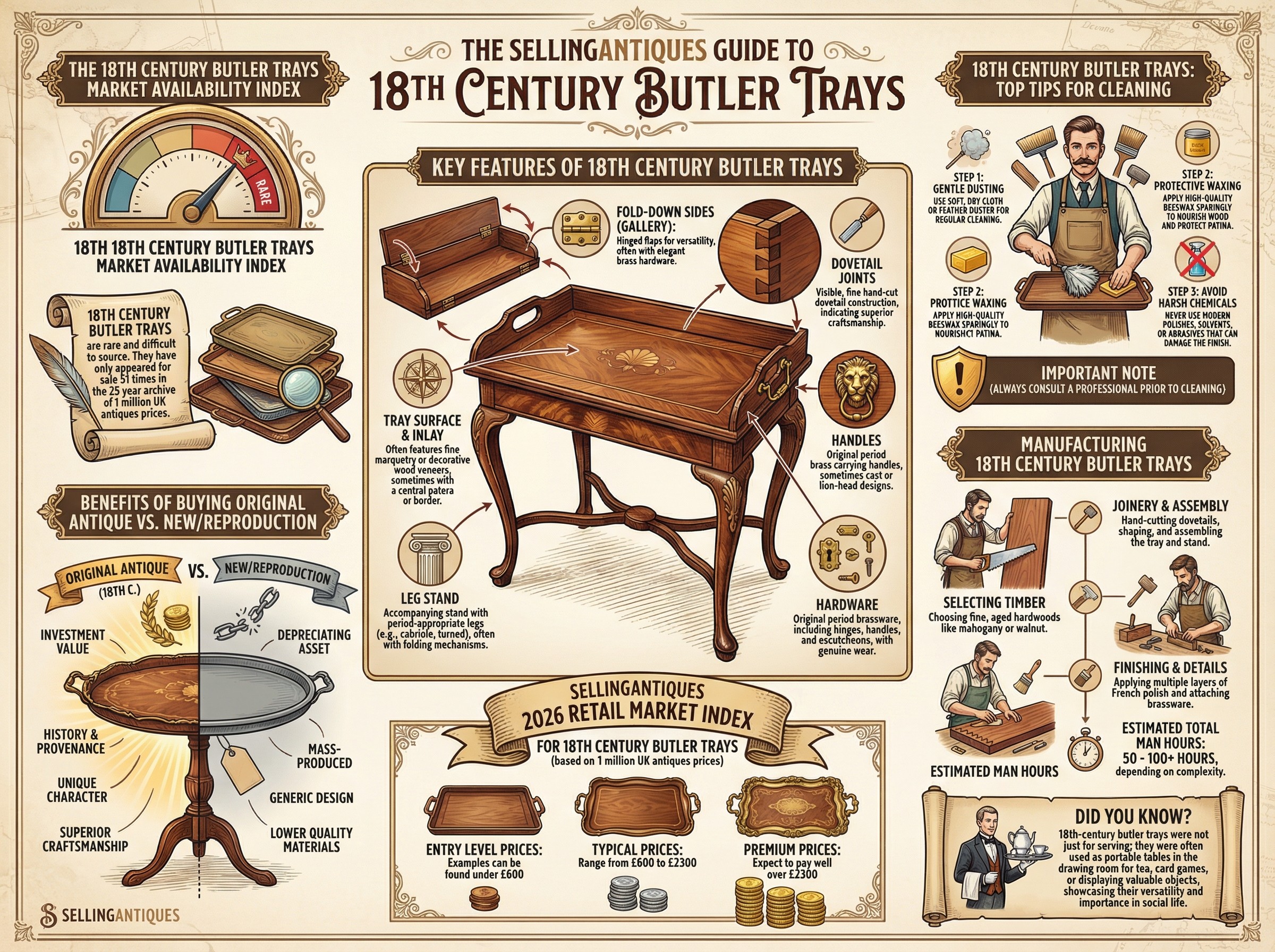 18th Century Butler Trays Guide Infographic