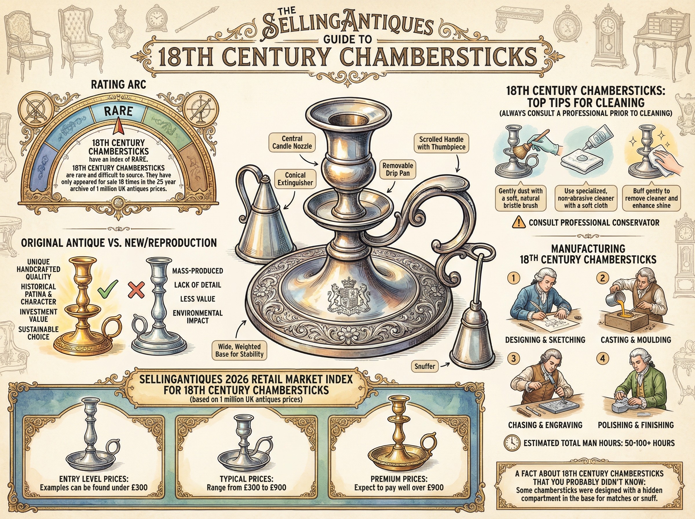 18th Century Chambersticks Guide Infographic