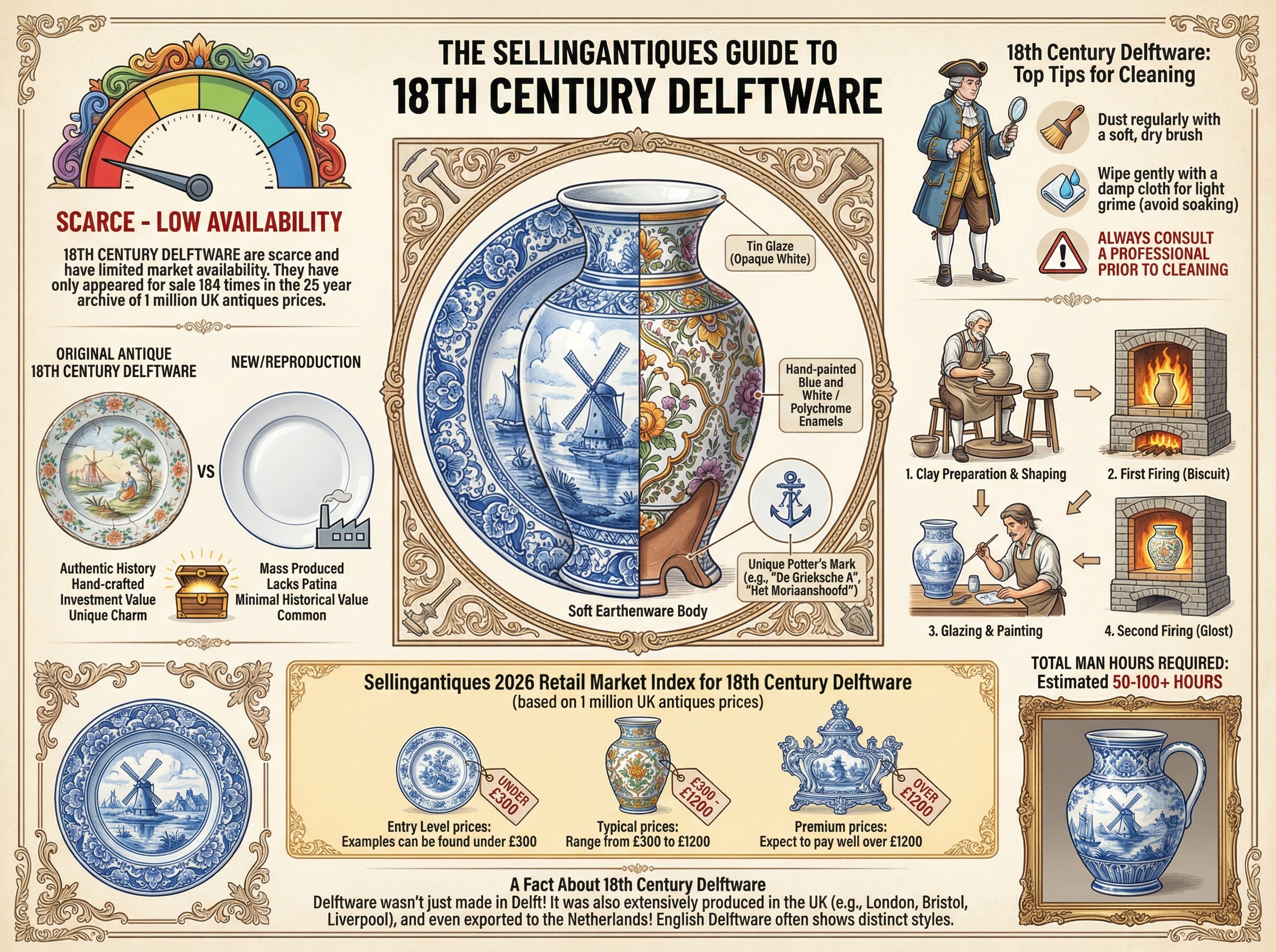 18th Century Delftware Guide Infographic