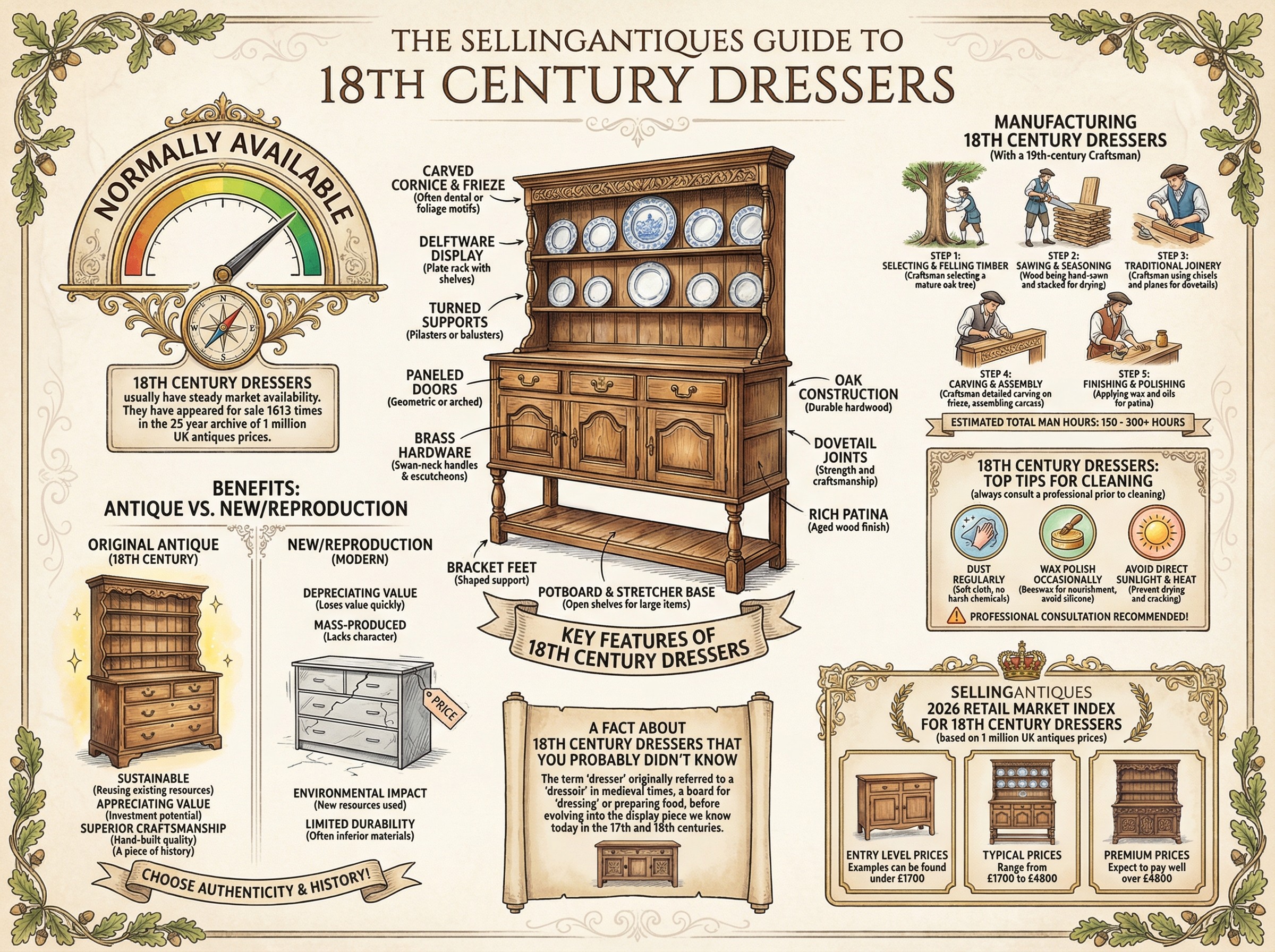 18th Century Dressers Guide Infographic