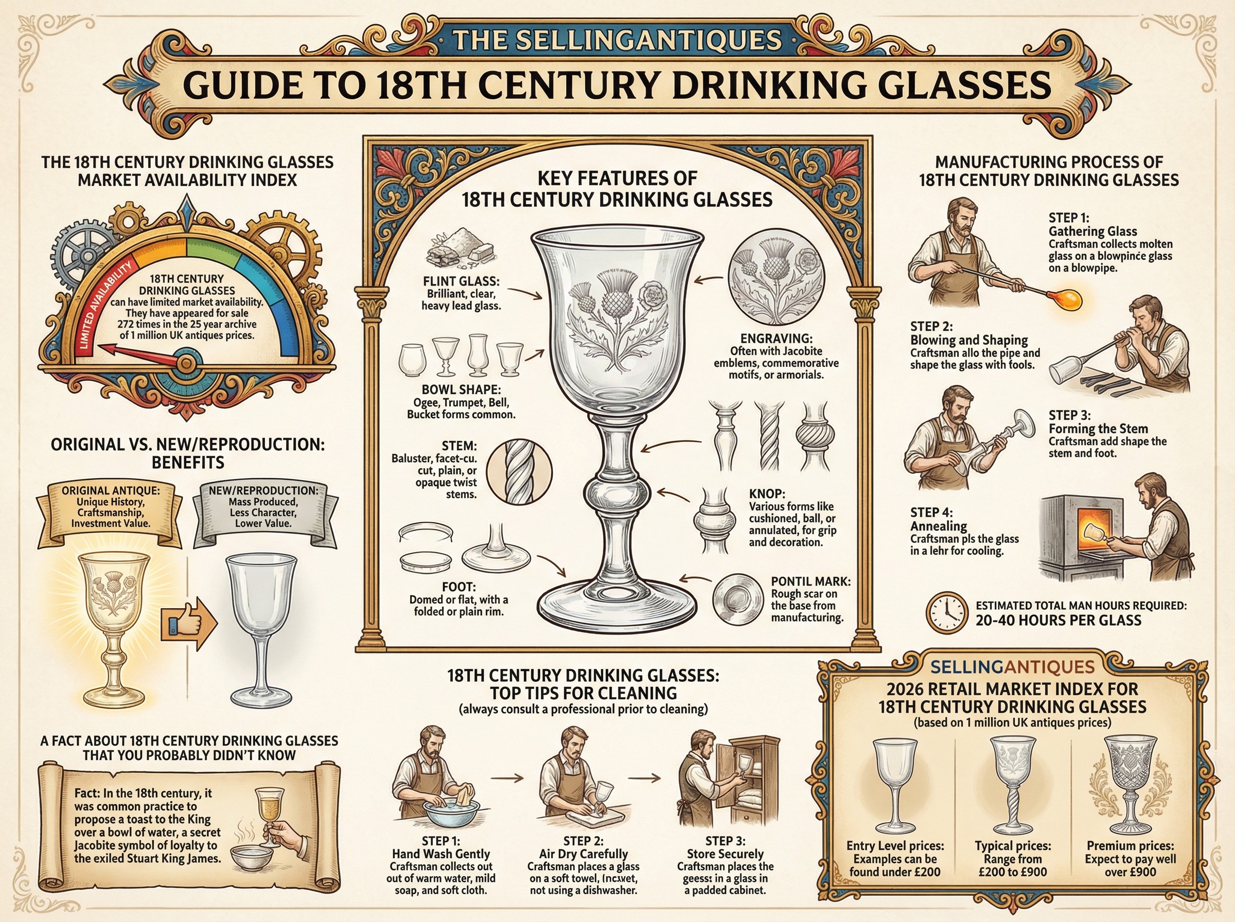 18th Century Drinking Glasses Guide Infographic